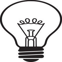 Poster - Light bulb icon vector illustration symbol of idea innovation and inspiration concept design element on transparent background