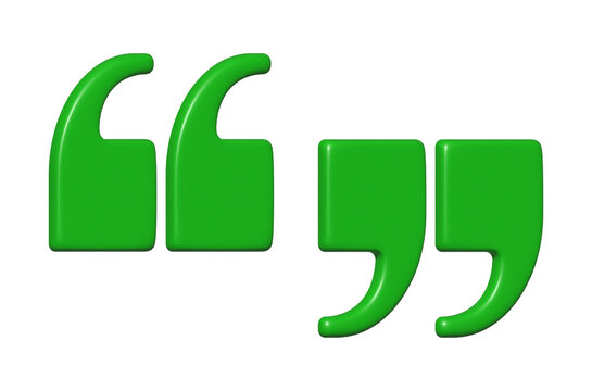 A striking green quotation mark graphic element against a black backdrop, useful for emphasizing text, signifying quotes, or adding visual appeal to designs, transparent background.