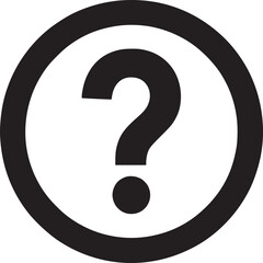 Poster - Question mark icon vector illustration symbol of query help faq support and problem solving in black color on transparent background