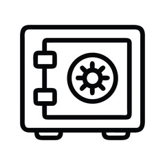 Poster - This metal gear icon vector illustration is a perfect symbol of technology, business, and design concepts a minimalist flat design illustration of a classic safe box silhouette icon  white background
