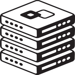 Poster - Server stack data center hosting database network storage cloud computing technology information infrastructure on transparent background