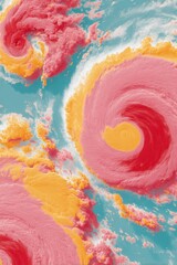 Aufkleber - Vibrant Weather Radar Satellite View of Atlantic Hurricanes Showing Dynamic Storm Evolution for Climate Awareness and Modern Disaster Preparedness