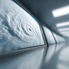 Aufkleber - Advanced Hurricane Monitoring on Multiple Screens in Control Center for Proactive Storm Tracking and Disaster Management Technology