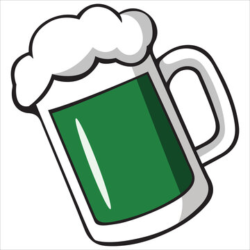 Single beer mug with foam vector