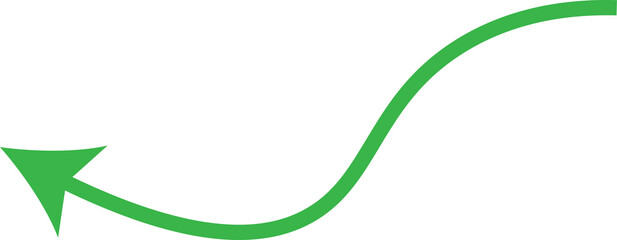 Poster - Green arrow curve upward and leftward movement