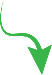 Poster - Green curved arrow pointing down and to the right