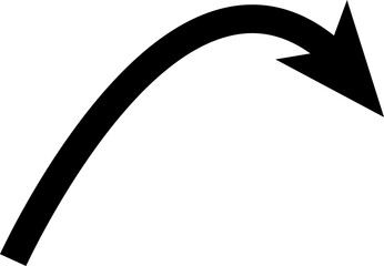 Poster - Black curved arrow pointing down and right