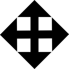 Poster - Geometric black and white diamond cross shape