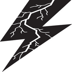 Poster - Lightning bolt vector illustration energy power strike thunderbolt flash electric icon black design on transparent background