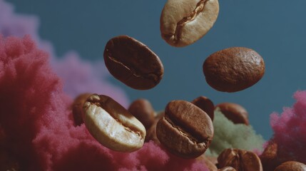 Poster - Premium High-Quality Coffee Beans with Price Volatility Concept Modern Commodity Market Trends for Professional Marketing and Advertising Campaigns