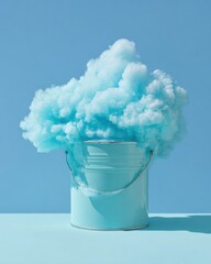 Leinwandbilder - Minimalist Cryogenic Liquid Nitrogen Vapor Overflow in Metallic Container on Laboratory Floor Highlighting Advanced Cooling and Safety Protocols