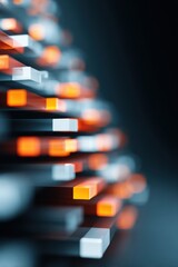 Poster - Futuristic Digital Blocks in Pyramid Structure with Illuminated Circuits Symbolizing Blockchain Security and Layered Data Protection for Tech Industry