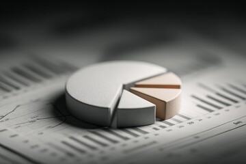 Poster - Modern Diversification Pie Chart on Financial Reports with Stock and Candlestick Charts for Smart Investment Strategy and Risk Management