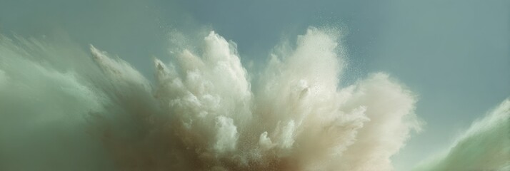 Poster - Dynamic Powder Explosion Splash in Fine Particles on Dark Background for Cosmetics Marketing and Creative Brand Impact Visuals