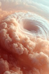 Aufkleber - Satellite View of Atlantic Hurricane Evolution with Swirling Clouds in Atmospheric Data for Climate Risk and Disaster Preparedness Analysis