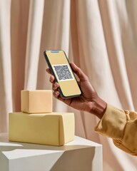 Aufkleber - Modern Scan To Pay Contactless Mobile Wallet App Use by Young Professional Premium Tech Lifestyle Content for Digital Marketing Campaigns