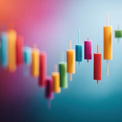 Poster - Professional colorful bond yields candlestick chart patterns showing market fluctuations for modern traders, premium digital analytics in business marketing content