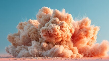 Poster - Professional High-Quality Disaster Simulation Explosion with Massive Dust Cloud for Emergency Preparedness and Impact Assessment Marketing Content