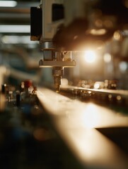 Poster - Advanced Robotic Arms Operating on Smart Manufacturing Assembly Line with Human Oversight Industrial Automation and Efficient Production Technology
