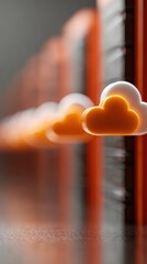 Aufkleber - Modern High-Quality Cloud Computing Infrastructure with Uptime Monitor on Data Server Racks for Professional Tech Marketing and Digital Advertising Campaigns