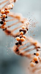 Poster - Quantum Analytics DNA Strand with Glowing Molecular Structures and Digital Data Symbols for Advanced Biotechnology and Genetic Research Innovation