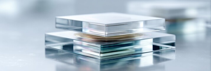 Poster - Futuristic Quantum Chip Enclosed in Glass and Metal with Advanced Cooling for Next-Gen Computing Innovation and High-Tech Hardware Evolution