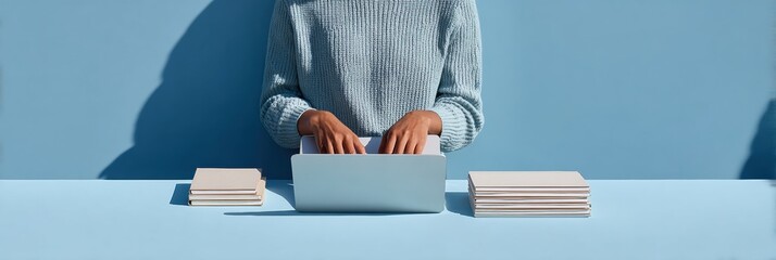 Aufkleber - Professional Adult Teacher Preparing Digital Learning Materials Modern Authentic Education Content for Online Course Marketing and Social Media Campaigns