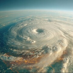 Aufkleber - High-Quality Satellite Image of Hurricane Storm Over Atlantic Ocean for Professional Meteorological Marketing and Scientific Editorial Use, Modern Tech Insight
