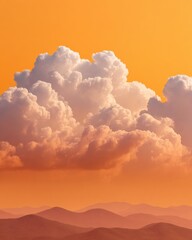Aufkleber - High-Quality Meteorology Cloud Formation Graphic with Cinematic Orange Backdrop for Modern Weather Design and Atmospheric Science Marketing Content