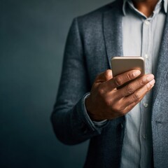 Aufkleber - Modern Asian Businessman Using Biometric Login on Smartphone for Secure Mobile Authentication Professional Digital Access Content