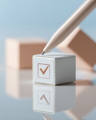 Poster - Modern Business Executive Using Digital Smart Pen to Complete Workflow Checklist for Efficient Task Automation and Productivity Boost