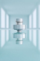 Poster - Streamlined Quantum Sensor Device in Minimalist Modern Lab with Futuristic Tools for Cutting-Edge Science, Technology Innovation, and Research Campaigns