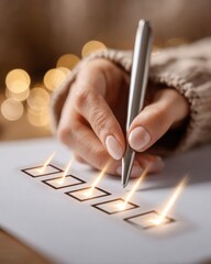 Poster - Futuristic Digital Checklist with Glowing Checkmarks and Workflow Icons for Efficient Task Management and Productivity in Tech Innovation