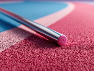 Poster - Modern High-Quality Javelin on Outdoor Sports Track with Focused Lines Premium Athletics Concept for Professional Marketing and Inspiring Social Media Campaigns