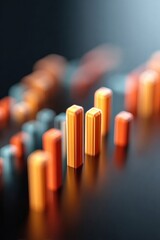 Aufkleber - Professional Digital Financial Graph with Rising Trend Lines and Price Indicators on Modern Abstract Background for Business Analysis and Marketing Content