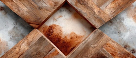 Poster - Abstract Rustic Wood and Concrete Background with Grunge Texture for Modern Interior Design and Creative Visual Content Trends