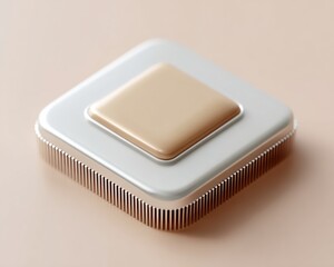 Aufkleber - Futuristic qubit processor with sleek core unit and advanced integrated circuits showcasing quantum computing and AI technology for digital innovation and business growth