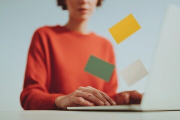 Aufkleber - Modern Professional Using Digital Receipts and Virtual Invoices High-Quality Tech Workspace Content for Online Billing and Corporate Marketing Campaigns
