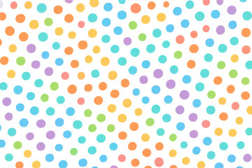 Aufkleber - Multicolored polka dots dancing across transparent background, creating vibrant, whimsical visual texture for creative design applications