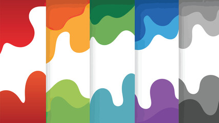 Poster - Colorful banners with abstract shapes and white space for text or graphics displayed vertically