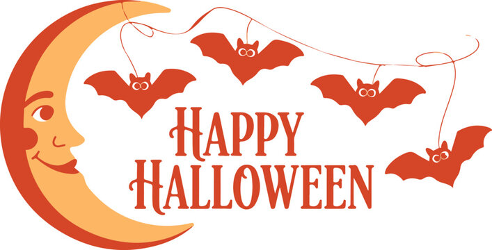 Happy Halloween lettering designs with  text decorated . Text, Typescript, Vector, Halloween, Horror, use in banner, poster etc. 