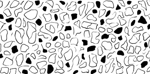 Aufkleber - Abstract black and white pattern of organic shapes for modern design
