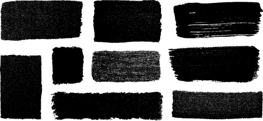 Poster - Hand painted ink rectangles and bars collection for artistic design projects