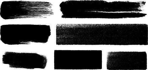 Aufkleber - Hand painted ink bars and rectangles collection for artistic design projects