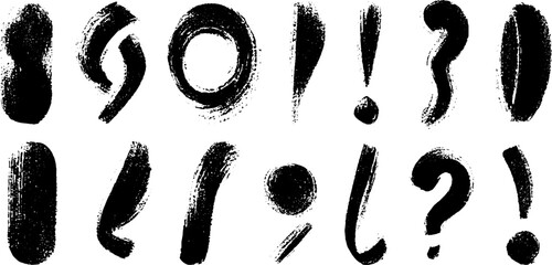 Poster - Abstract collection of hand-drawn typographic punctuation marks for creative design