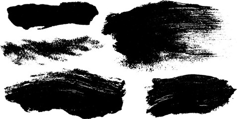 Aufkleber - Collection of black abstract grunge textures for creative design and art projects