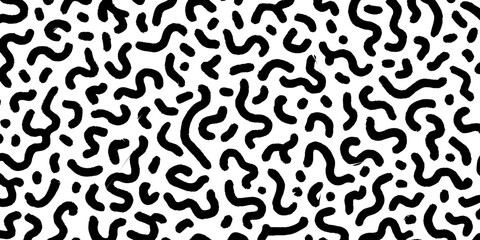 Aufkleber - Seamless monochrome line doodle patterns for creative design projects