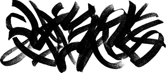 Aufkleber - Abstract black brush scribbles for modern calligraphy art and design
