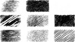 © annetdebar - Black hatching line patterns kit for artistic design and sketching inspiration