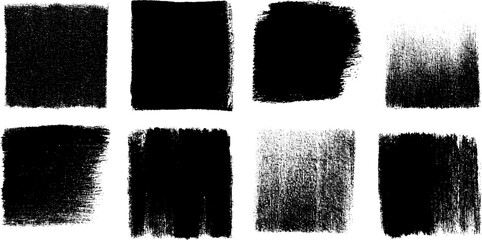 Poster - Abstract black ink texture swatches layout for artistic design and creative projects